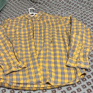 Tommy Hilfiger Yellow and Blue Checkered Shirt